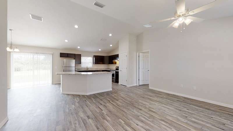 1617 SFR 4-2 Living Room _ Kitchen Space